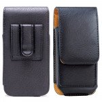 Wholesale Vertical Card Pocket Double Loop Belt Clip Pouch Large 22 (Black)